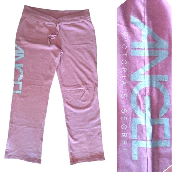 Victoria's Secret 2011 Supermodel Pink ANGEL Straight Leg Joggers Large - Picture 1 of 16
